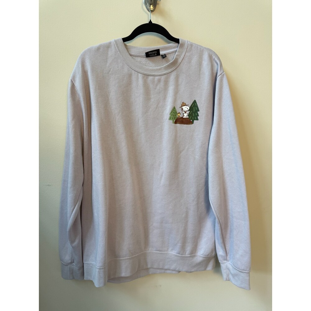 Peanuts Snoopy Camping Gray Crewneck Sweatshirt Size XL - Picture 1 of 4